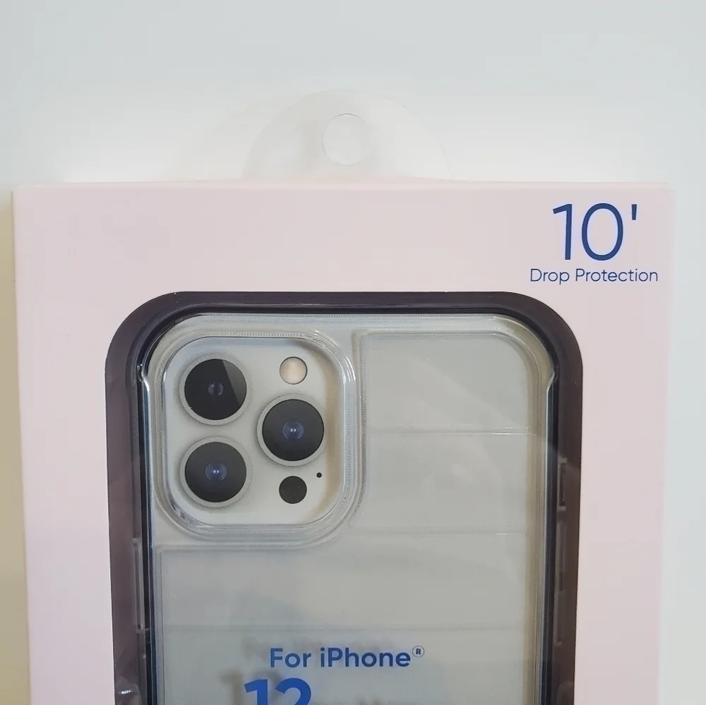 NWT Onn. Slim Rugged IPhone 12 Pro Max Clear Case